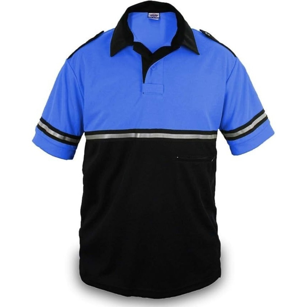 First Class 2-Tone Bike Patrol Shirt w/ Reflective Stripes - Royal Blue/Black -L